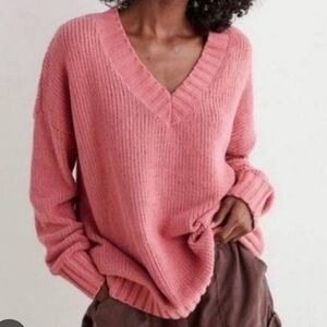 Aerie Over-sized Bright Pink Chenille Sweater